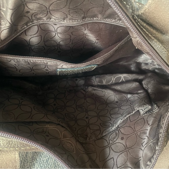 Fossil Metallic Brown  Leather Crossbody Bag - Picture 13 of 14